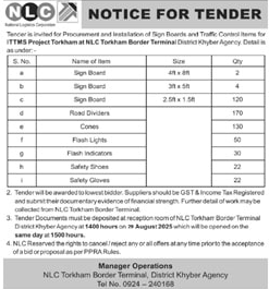 NLC KPK Tender Notice